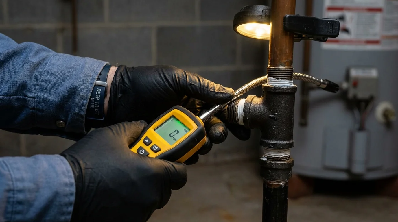 Gas leak detection with electronic sniffer by Johns Plumbing LLC in Crosbyton